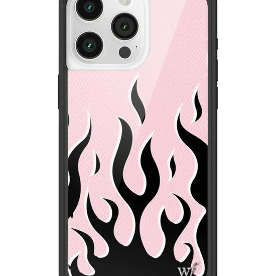 Wildflower iPhone case 15 Pro Max Flames Pink Black Cute