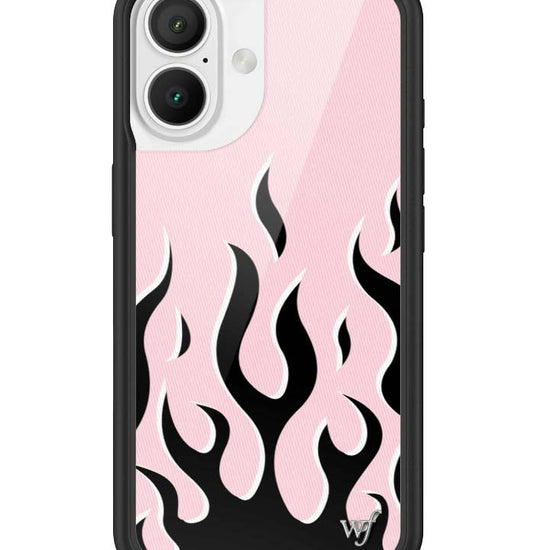 Wildflower iPhone case 16 Flames Pink Black Cute