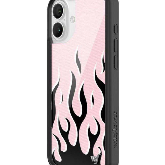 Wildflower iPhone case 16 Plus Flames Pink Black Cute