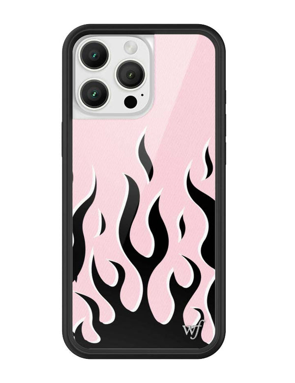Wildflower iPhone case 16 Pro Max Flames Pink Black Cute