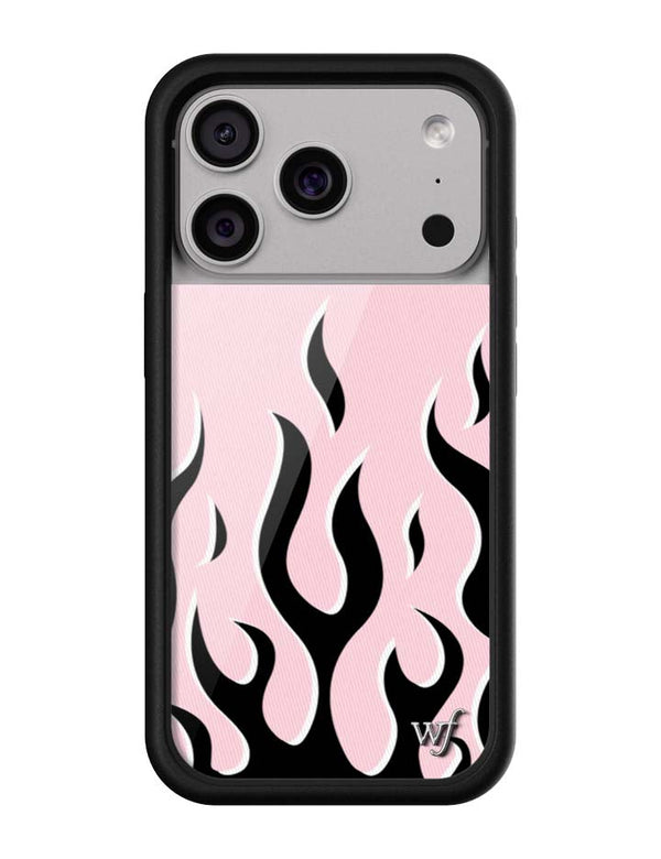 Wildflower iPhone case 17 Pro Flames Pink Black Cute