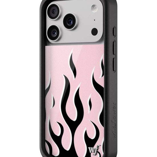 Wildflower iPhone case 17 Pro Flames Pink Black Cute