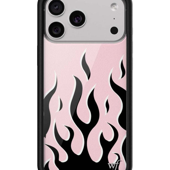 Wildflower iPhone case 17 Pro Max Flames Pink Black Cute