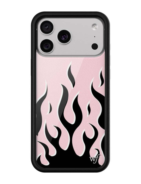 Wildflower iPhone case 17 Pro Max Flames Pink Black Cute