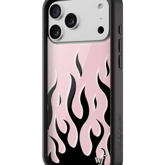 Wildflower iPhone case 17 Pro Max Flames Pink Black Cute
