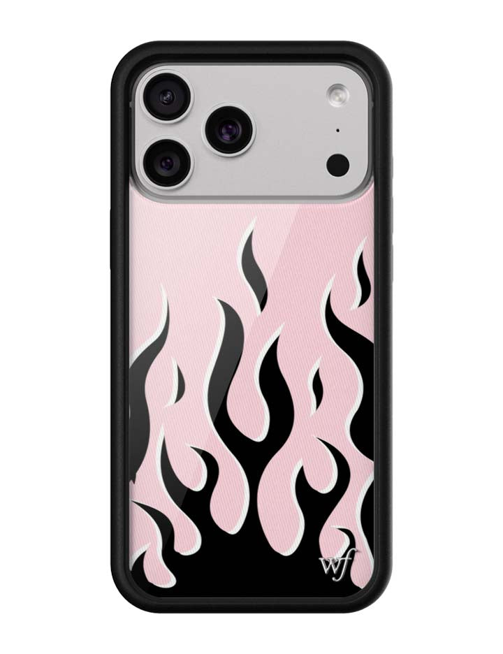 Wildflower iPhone case 18 Pro Max Flames Pink Black Cute