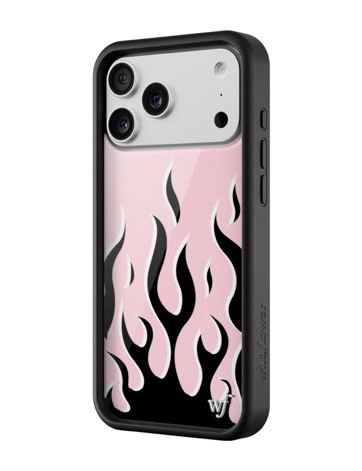 Wildflower iPhone case 18 Pro Max Flames Pink Black Cute