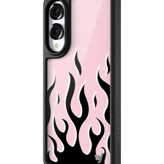 Wildflower Galaxy S25 case Edge Flames Pink Black Cute