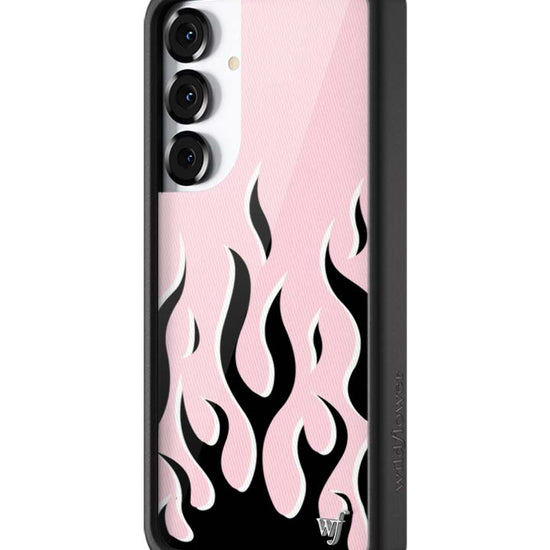 Wildflower Galaxy S25 case Plus Flames Pink Black Cute