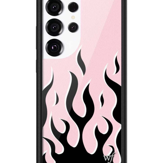 Wildflower Galaxy S25 case Ultra Flames Pink Black Cute