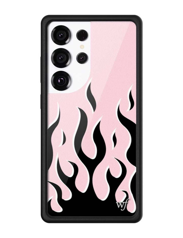 Wildflower Galaxy S25 case Ultra Flames Pink Black Cute