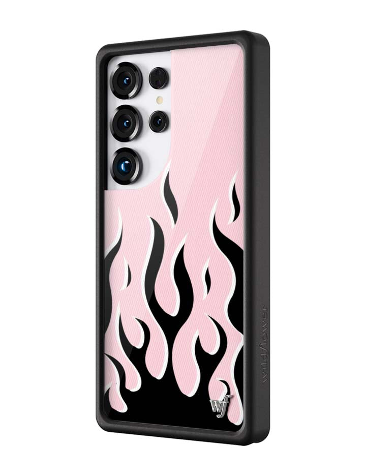 Wildflower Galaxy S25 case Ultra Flames Pink Black Cute