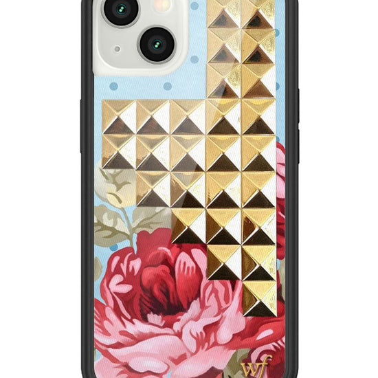 wildflower blue floral stud iphone 13 case