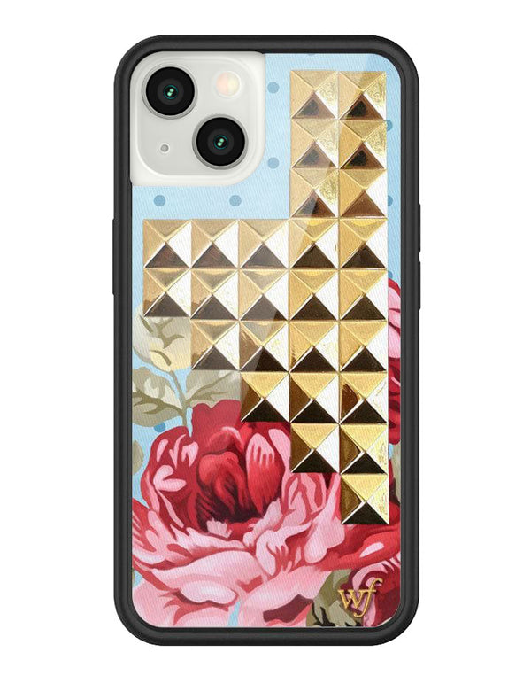 wildflower blue floral stud iphone 13 case