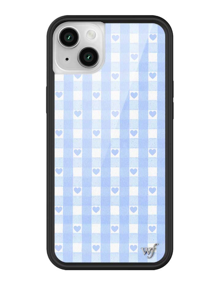 Wildflower Blue Gingham Hearts iPhone case iPhone 15 Wildflower Blue Gingham Hearts iPhone case iPhone 15