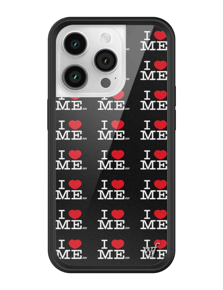 Wildflower iPhone case 14 Pro I Heart Me Black Cute