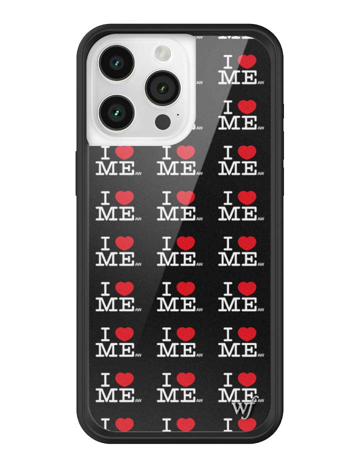 Wildflower iPhone case 15 Pro Max I Heart Me Black Cute