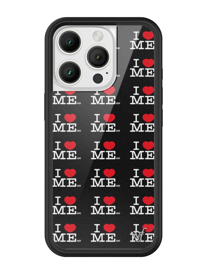 Wildflower iPhone case 16 Pro I Heart Me Black Cute