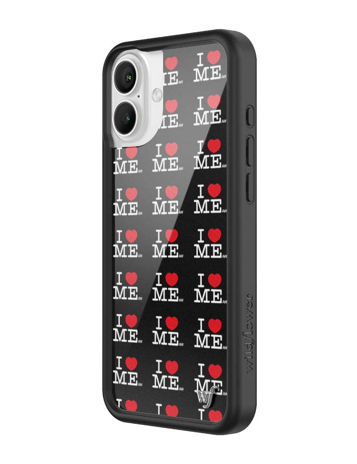 Wildflower iPhone case 16 Plus I Heart Me Black Cute