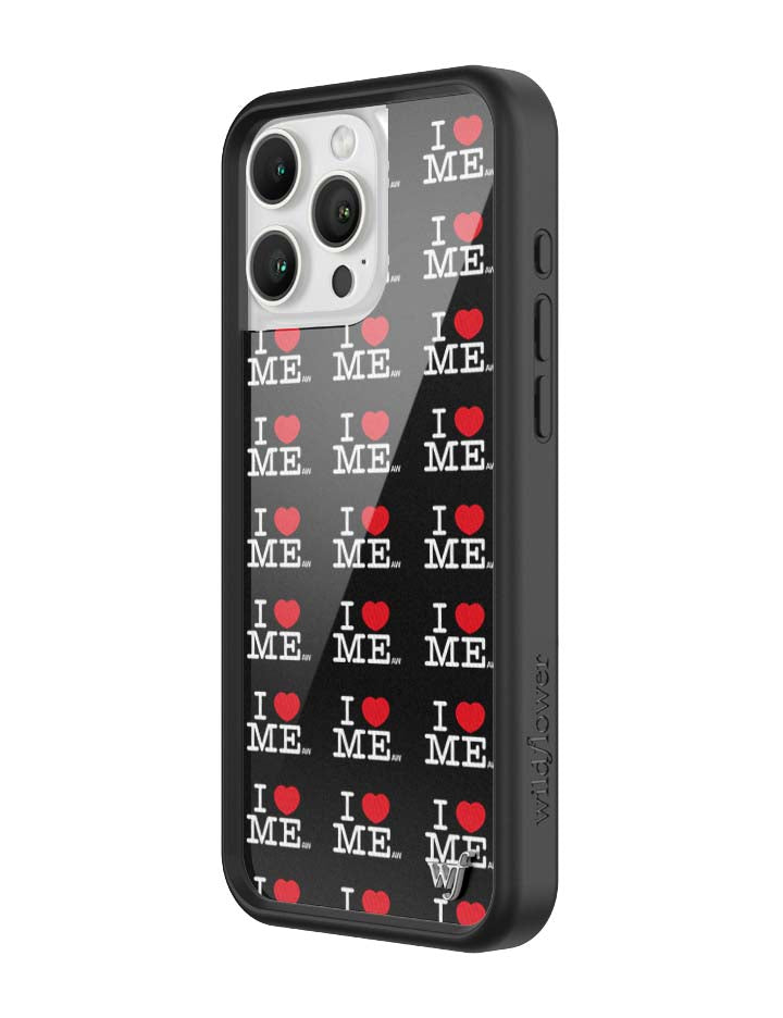 Wildflower iPhone case 16 Pro Max I Heart Me Black Cute