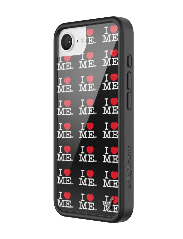 Wildflower iPhone case 17e I Heart Me Black Cute