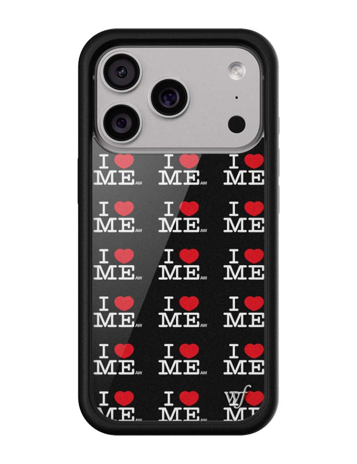 Wildflower iPhone case 18 Pro I Heart Me Black Cute