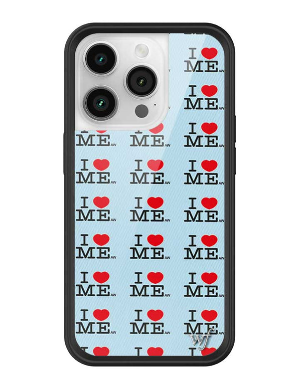 Wildflower iPhone case 14 Pro I Heart Me Red Blue Cute