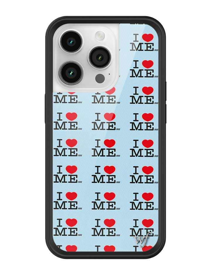 Wildflower iPhone case 14 Pro I Heart Me Red Blue Cute