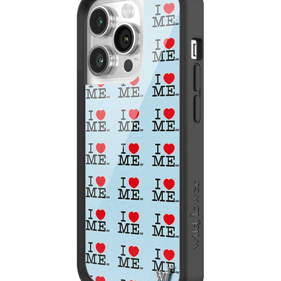 Wildflower iPhone case 14 Pro I Heart Me Red Blue Cute