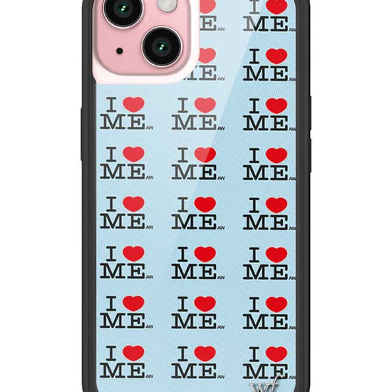 Wildflower iPhone case 15 I Heart Me Red Blue Cute