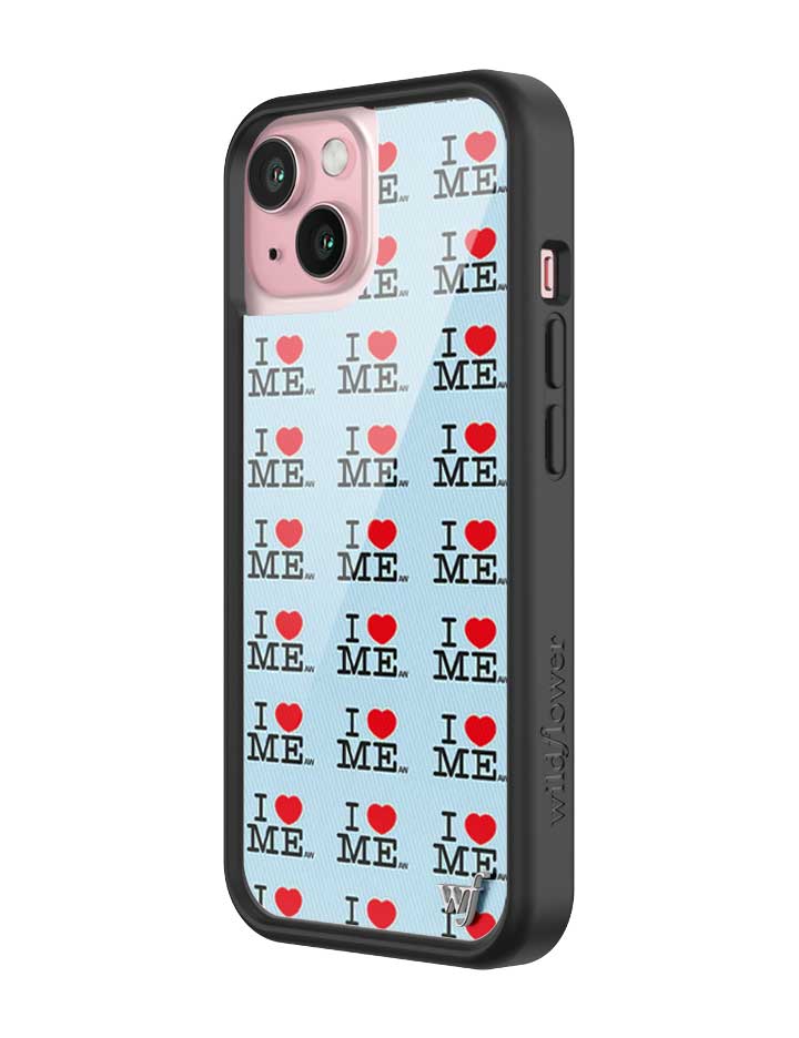 Wildflower iPhone case 15 I Heart Me Red Blue Cute