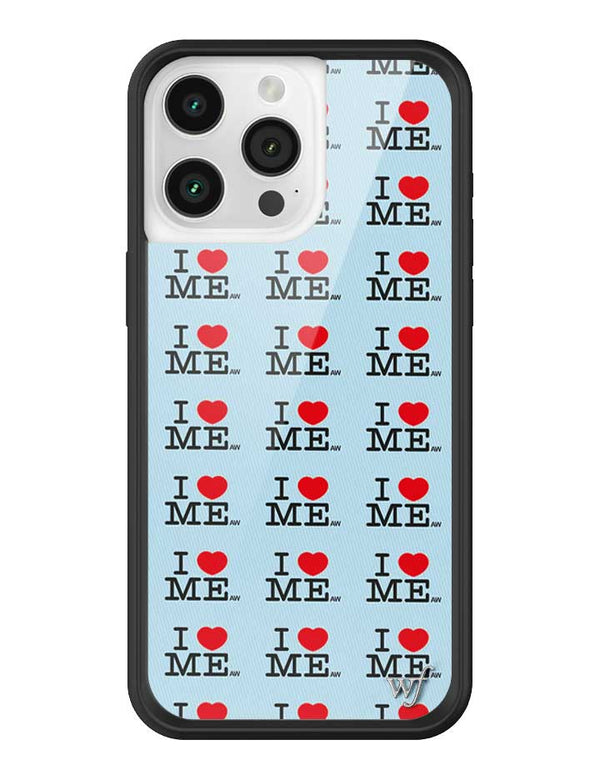 Wildflower iPhone case 15 Pro Max I Heart Me Red Blue Cute