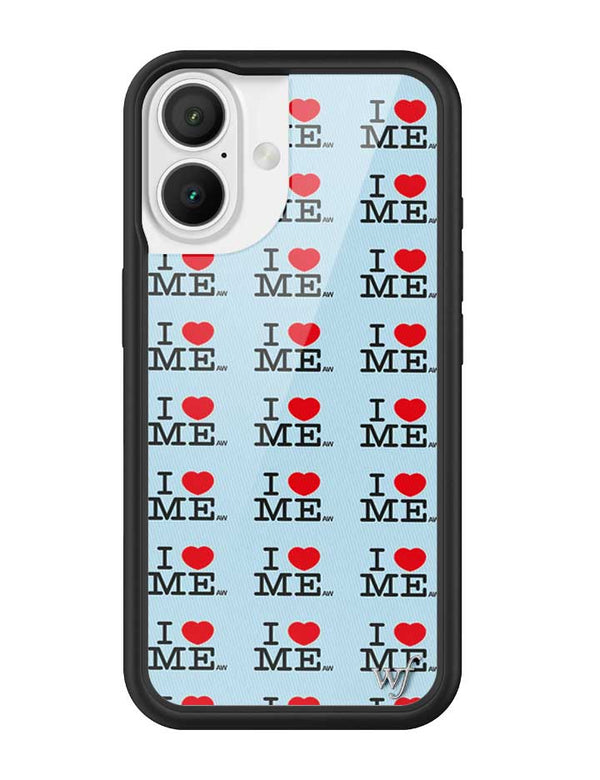 Wildflower iPhone case 16 I Heart Me Red Blue Cute