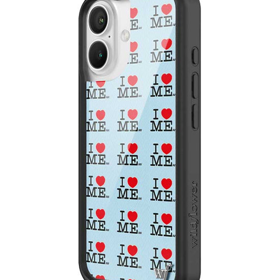 Wildflower iPhone case 16 I Heart Me Red Blue Cute