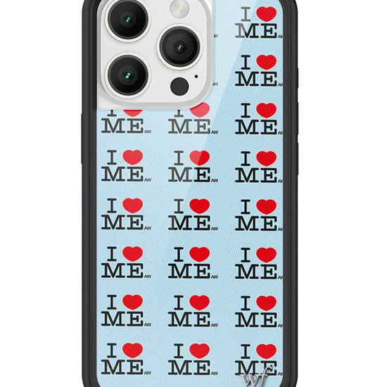 Wildflower iPhone case 16 Pro I Heart Me Red Blue Cute