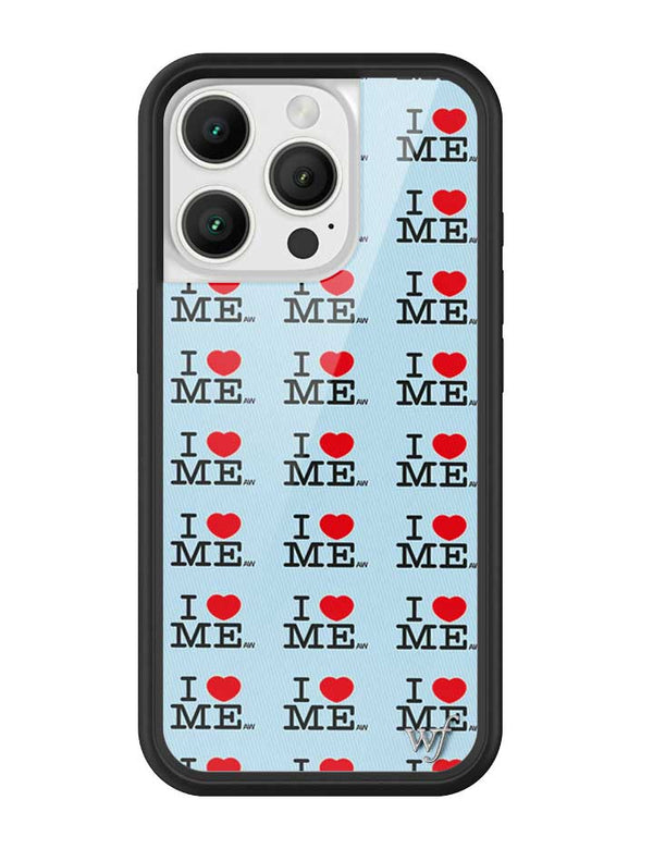 Wildflower iPhone case 16 Pro I Heart Me Red Blue Cute
