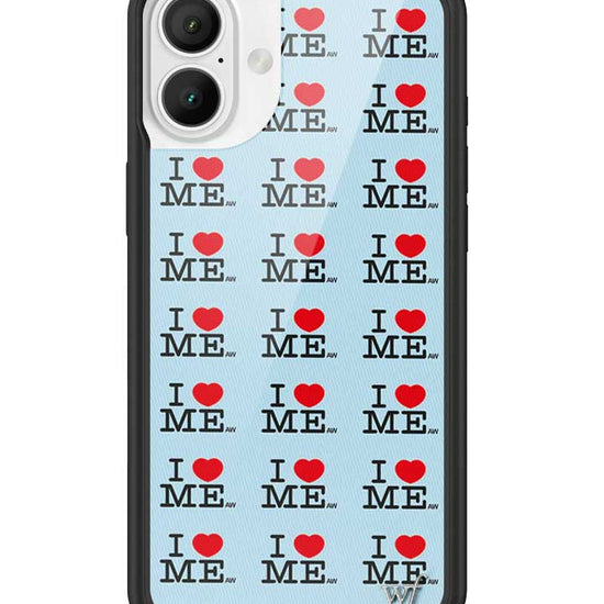 Wildflower iPhone case 16 Plus I Heart Me Red Blue Cute