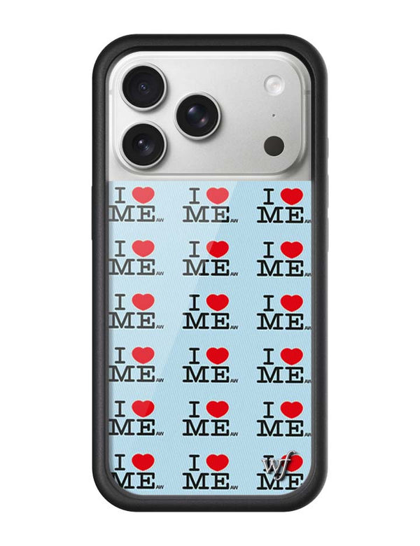 Wildflower iPhone case 17 Pro I Heart Me Red Blue Cute