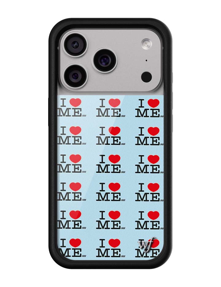 Wildflower iPhone case 17 Pro I Heart Me Red Blue Cute