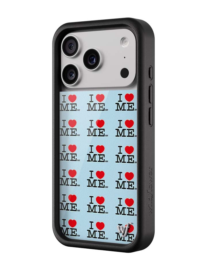 Wildflower iPhone case 17 Pro I Heart Me Red Blue Cute
