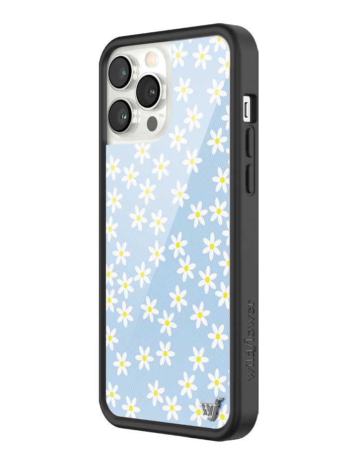 Wildflower iPhone case 13 Pro Max Blue Daisy Flower Yellow Cute