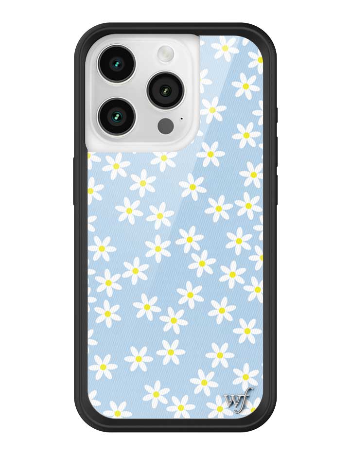 Wildflower iPhone case 15 Pro Blue Daisy Flower Yellow Cute