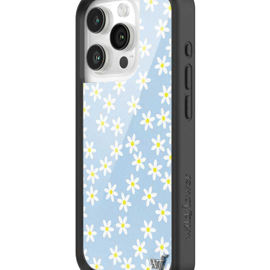 Wildflower iPhone case 15 Pro Blue Daisy Flower Yellow Cute