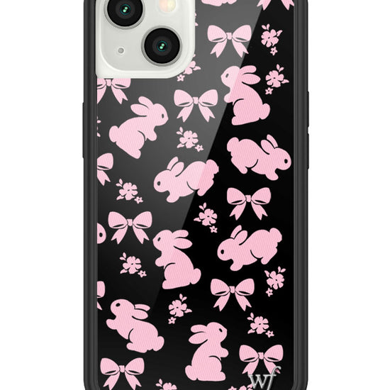 wildflower pink bunnies iphone 13 case