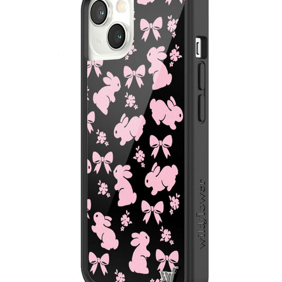wildflower pink bunnies iphone 13 case