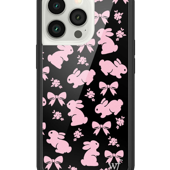 wildflower pink bunnies iphone 13pro case