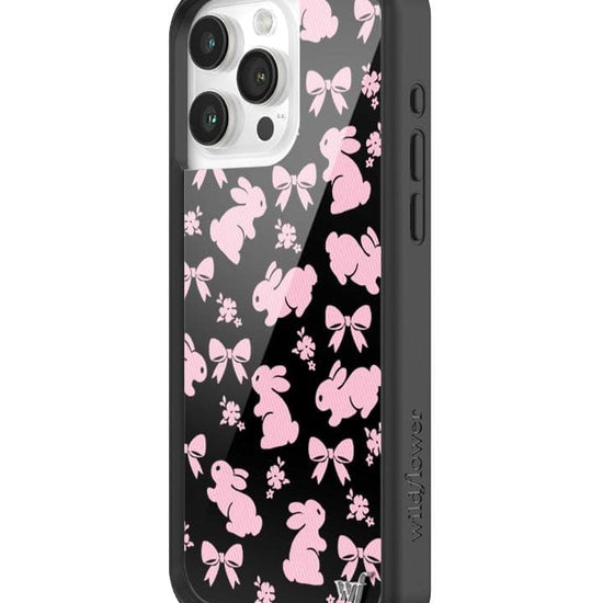 Wildflower Pink Bunnies iPhone 15 Pro Max Case Wildflower Pink Bunnies iPhone 15 Pro Max Case