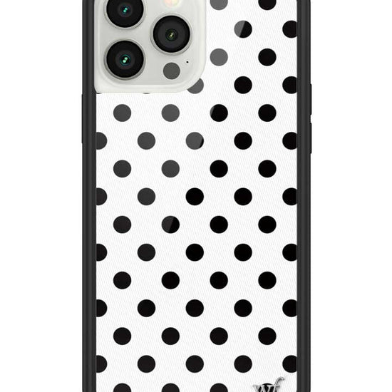 Wildflower iPhone case 13 Pro Max Polka Dot White Black Cute