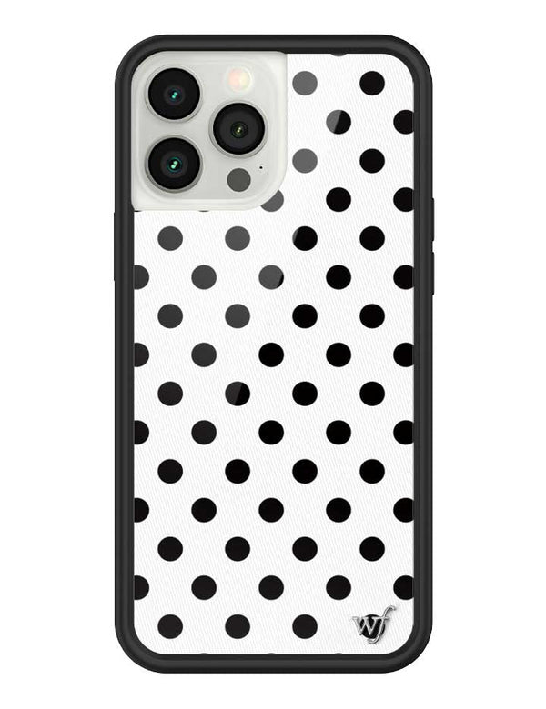 Wildflower iPhone case 13 Pro Max Polka Dot White Black Cute
