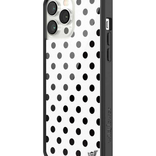 Wildflower iPhone case 13 Pro Max Polka Dot White Black Cute
